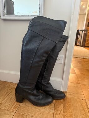 Sam Edelman Black Over-the-Knee Leather Boots